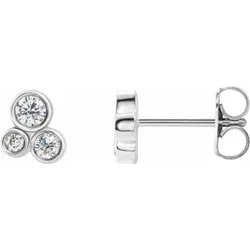 14k white gold 0.20ct diamond cluster earrings $650