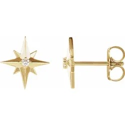 14k yellow gold diamond star earrings $350