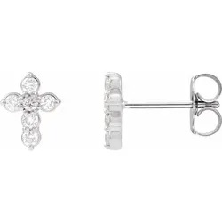 Lab grown 0.25ct diamond cross earrings $350