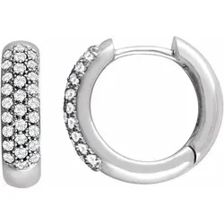 Lab grown 0.50ct diamond pave hoop earrings $1,000