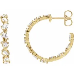 Lab grown 2ct mixed cut diamond hoop earrings $1,700