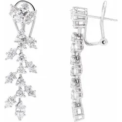 Lab grown 4.25ct mixed cut diamond dangle earrings $3,200