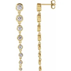 Lab grown diamond bezel set 1.75ct drop earrings $1,800